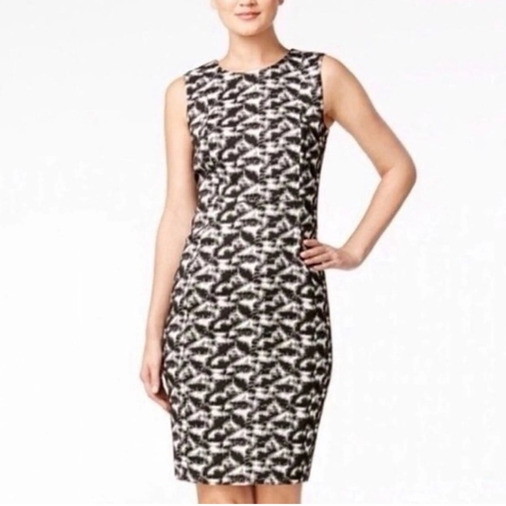 Calvin Klein Abstract Print Sheath Pencil Dress - Size 6 see measurements